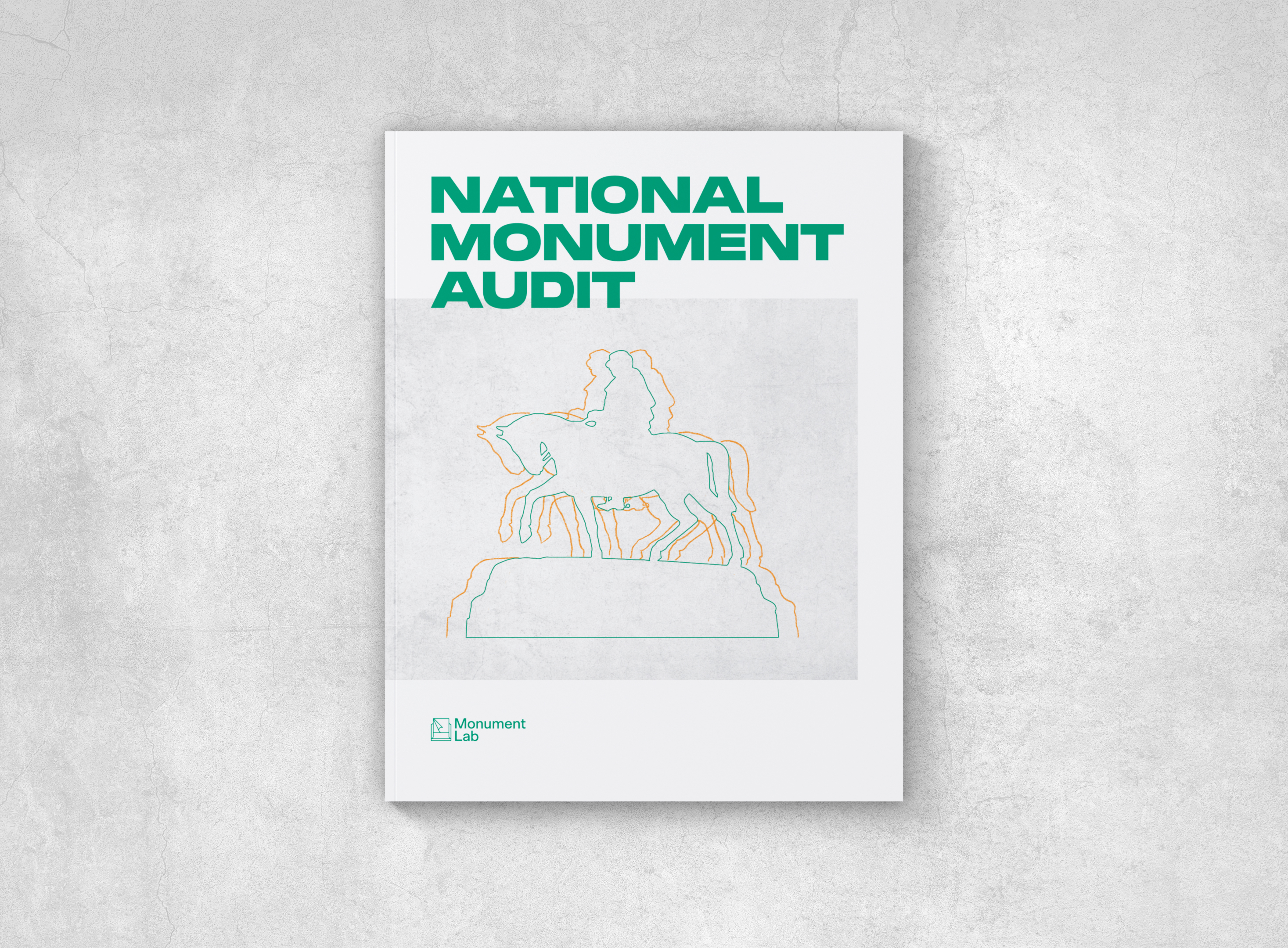 Monument Lab Audit cover with an outline of a monument of a person on horseback
